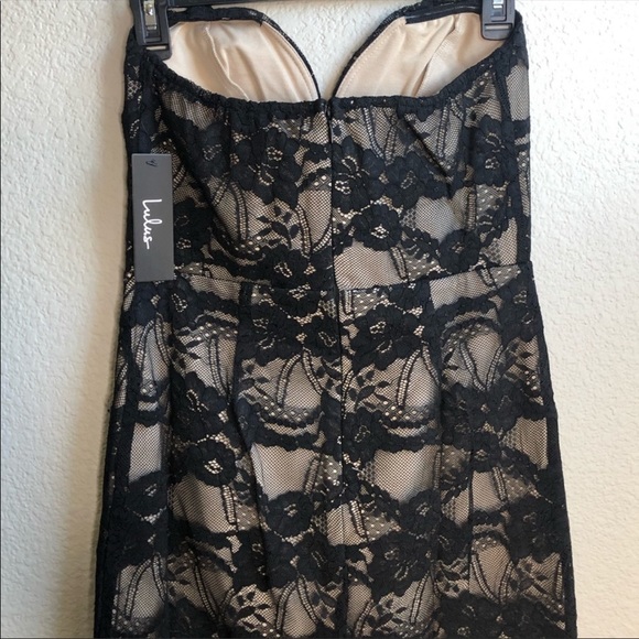 MOVING SALE - Lulus lace overlay sweetheart black cocktail dress - Picture 5 of 11